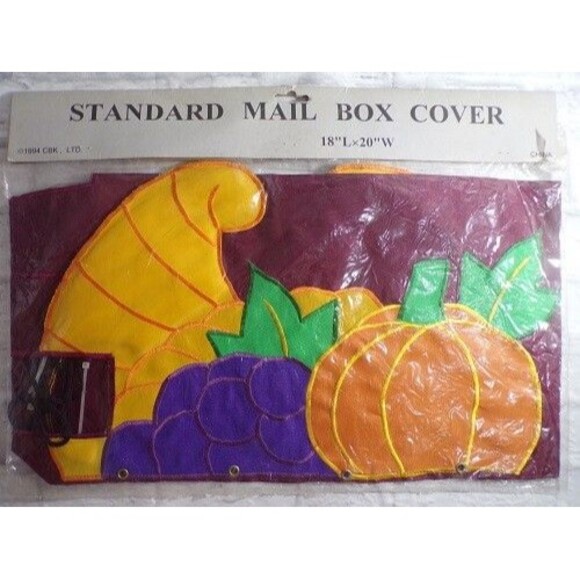 CBK LTD Nylon Standard Mail Box Cover 18" L x 20" W Fall Cornucopia Pumpkin NEW - Picture 2 of 2